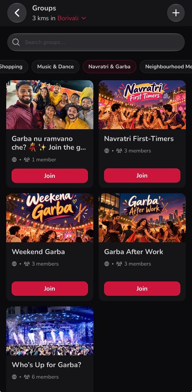 Groups in the Glymp app