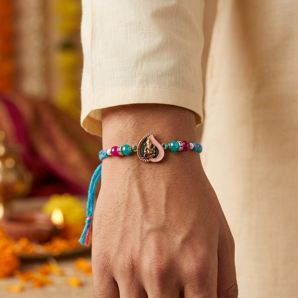 Ganesha Charm Beaded Rakhi