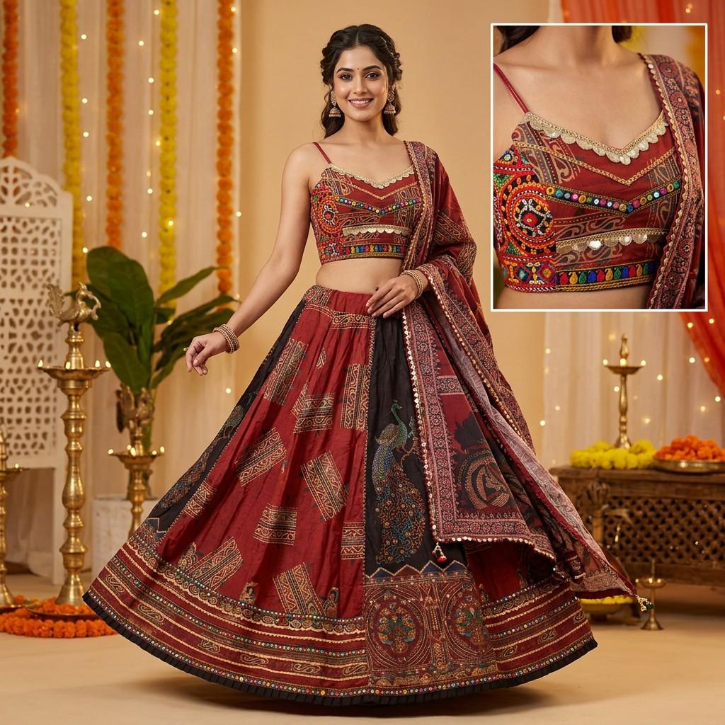 Red Embroidered Lehenga Choli Set