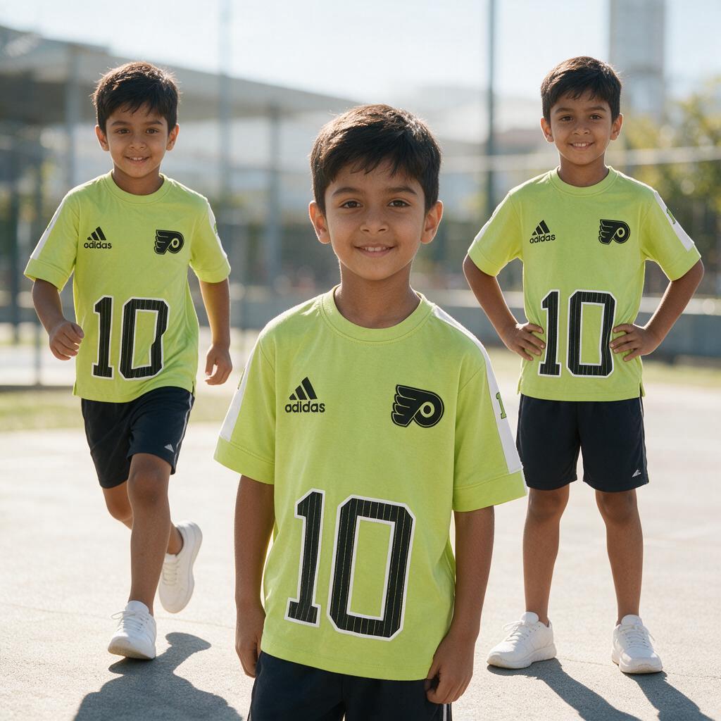 Neon Green Adidas Number 10 Sports T-Shirt