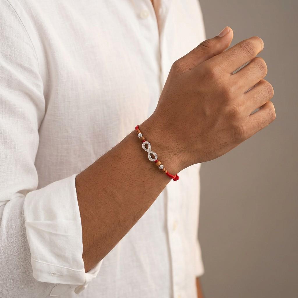 Red Thread Infinity Charm Rakhi