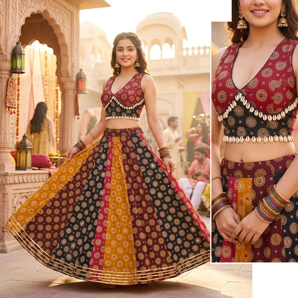 Multi-Color Printed Ghagra Choli