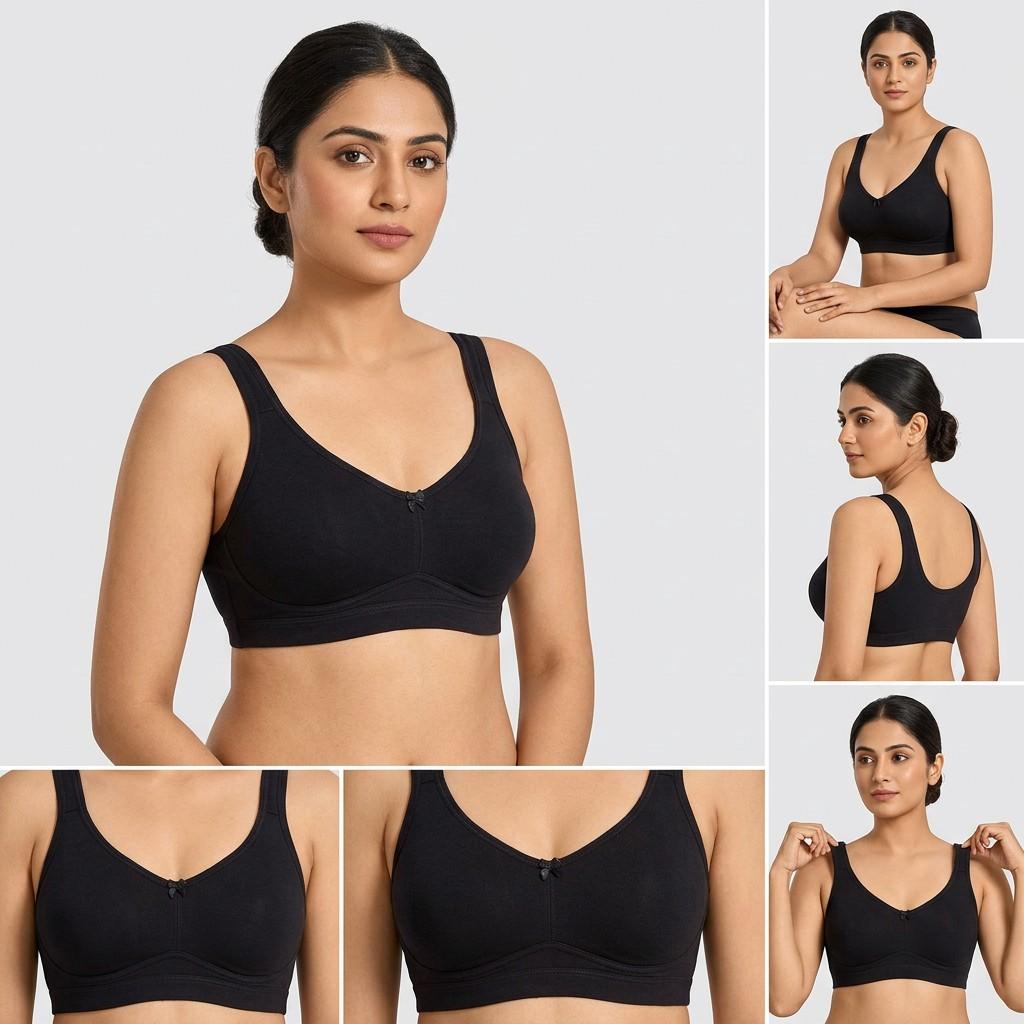 Full-Coverage Wireless Bra (Black)