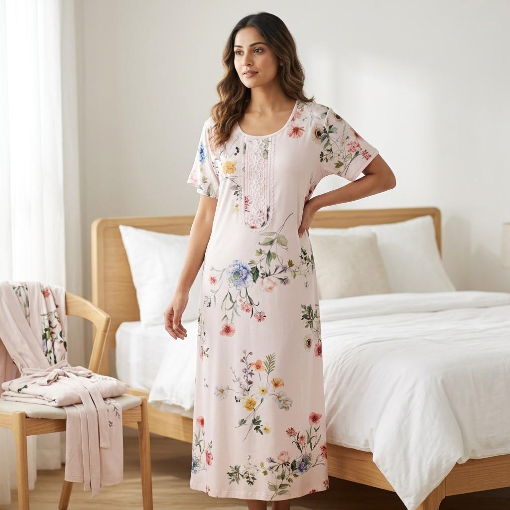 Pastel Pink Floral Nightdress