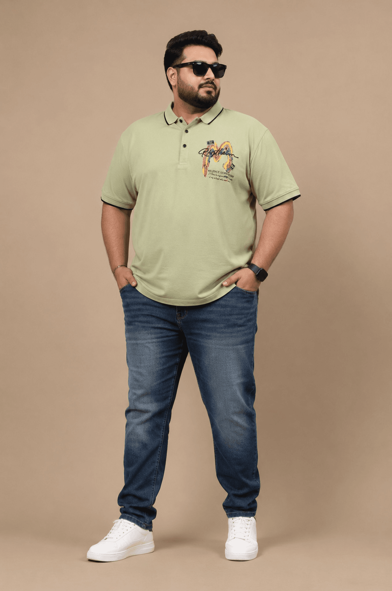 Light Green Graphic Polo